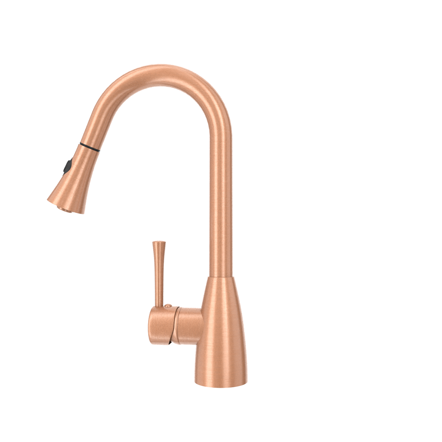 Copper Kitchen Faucet with Soap Dispenser, Single Handle Solid Brass High Arc Pull Down Sprayer Head Kitchen Sink Faucets with Deck Plate
