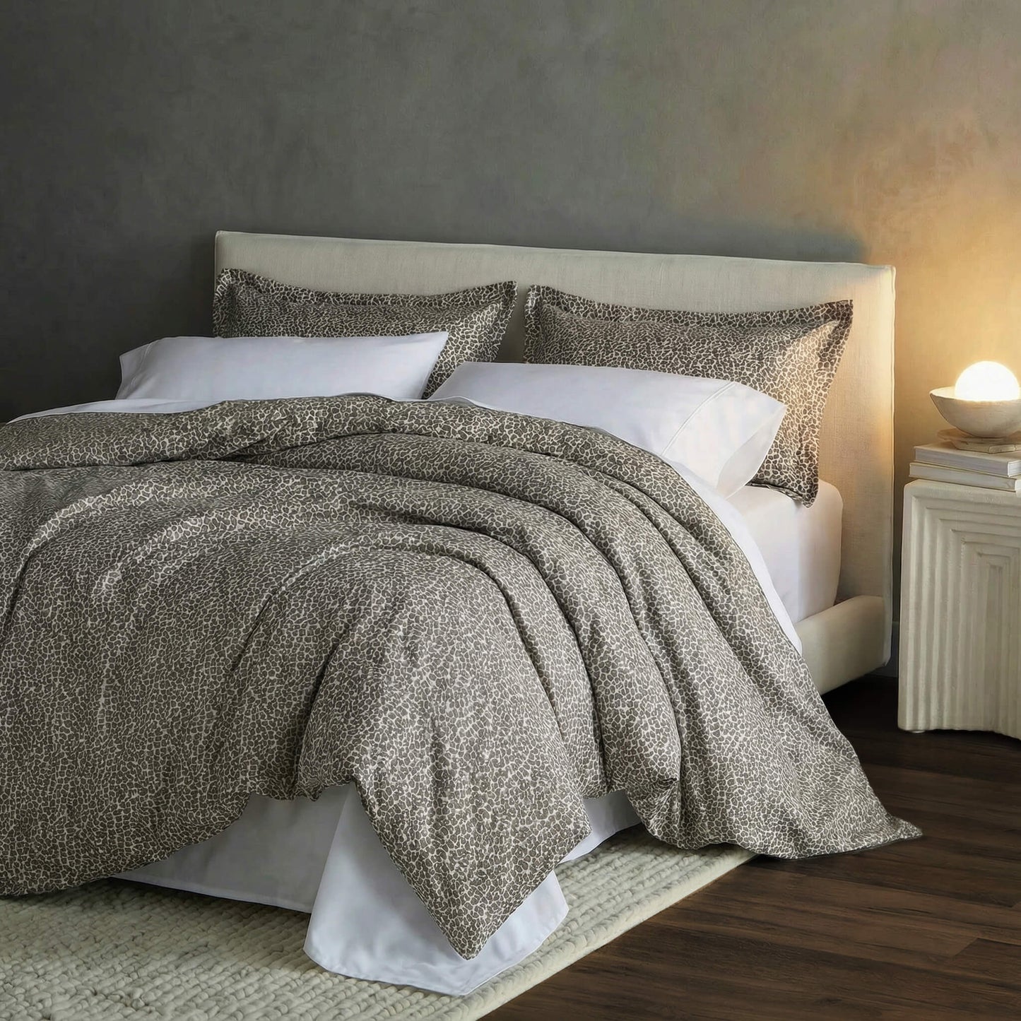 Silky Lyocell Leopard Print Sham Set