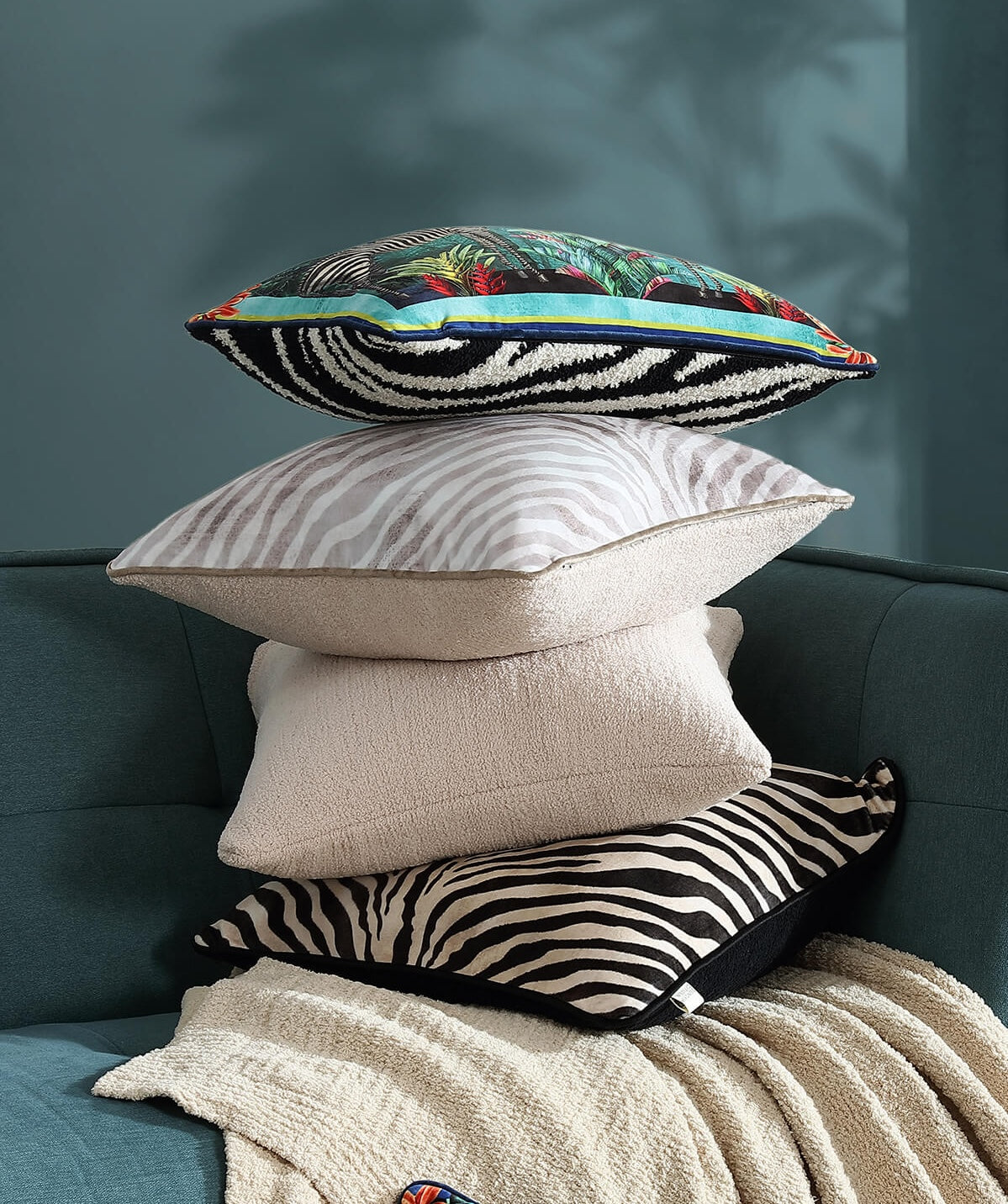 Vintage Zebra Small Lumbar Pillow