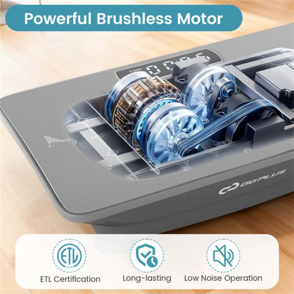 Gray Full Body Vibration Plate Exercise Machine, 10 Adjustable Speed Levels with Remote Control & Music Function, 440LBS Weight Capacity