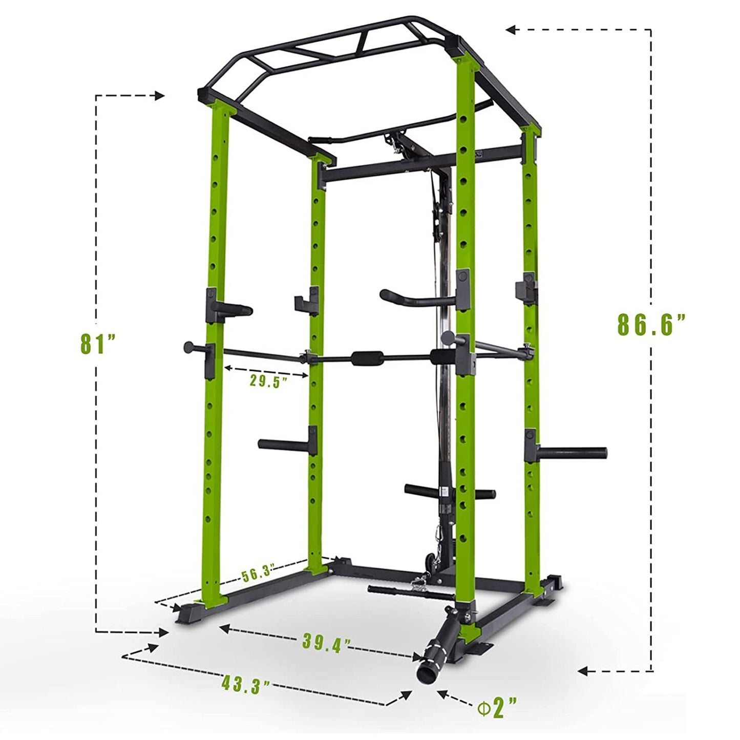 IFast Adjustable Home Gym Power Cage & Squat Rack With Pull-Up Bar Barbell Rack, 1000LBS (SAK12649)