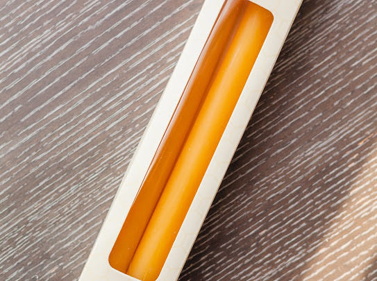 100% Pure Beeswax Taper Candles Set of 2- 10” Tapers