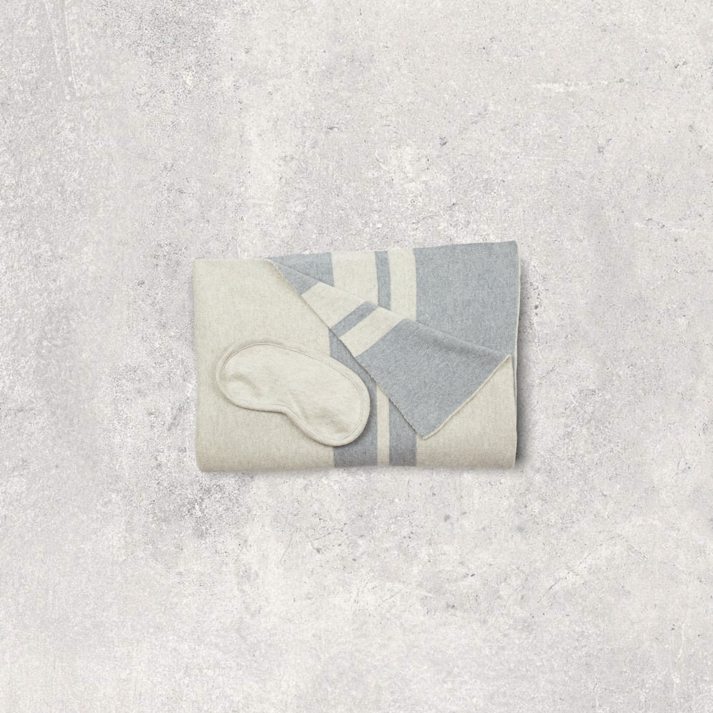 Dual Travel Organic Cotton Travel Blanket and Eye Mask Set