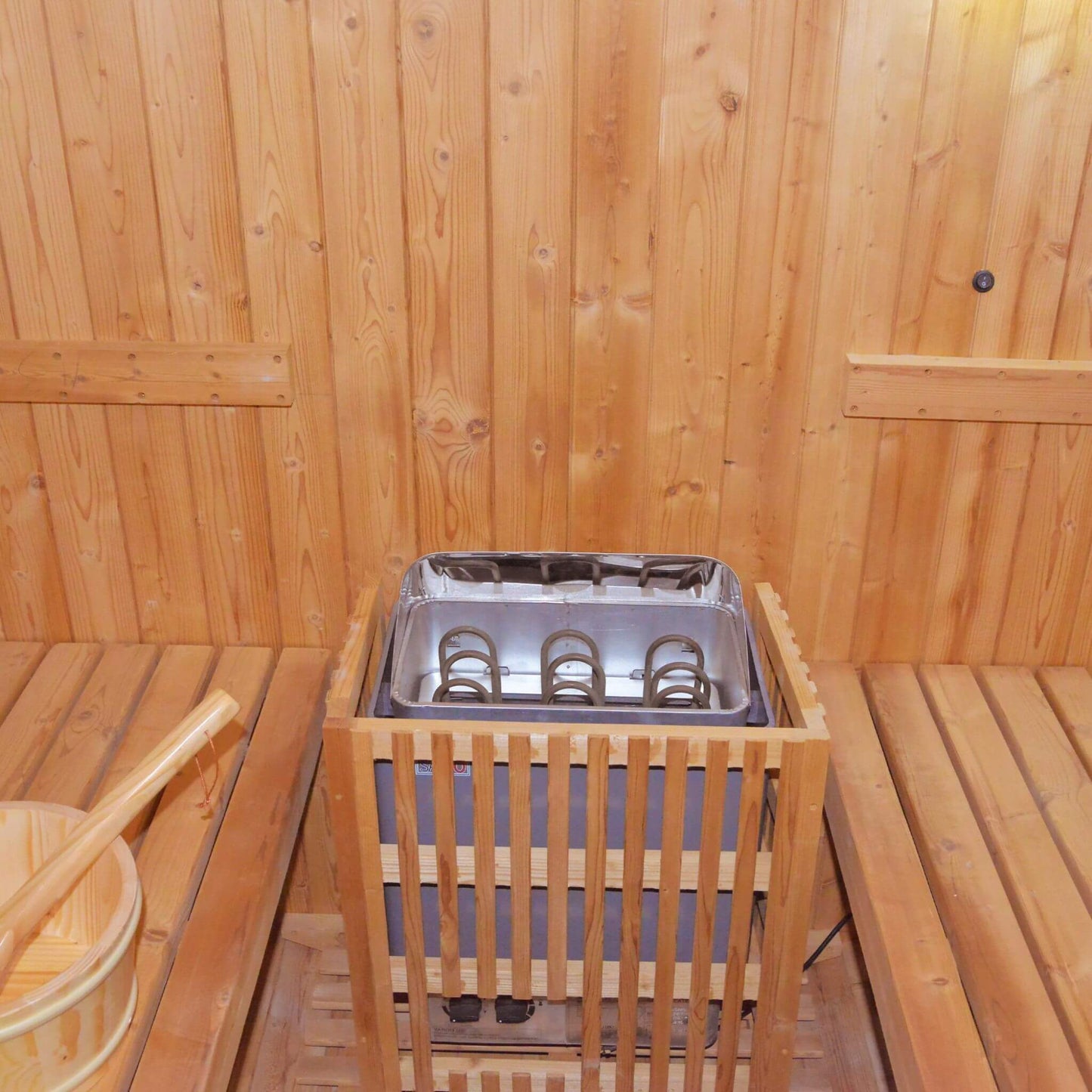 Thermora Large Premium American White Oak Outdoor Wooden Barrel Sauna With 4.5KW Sauna Heater