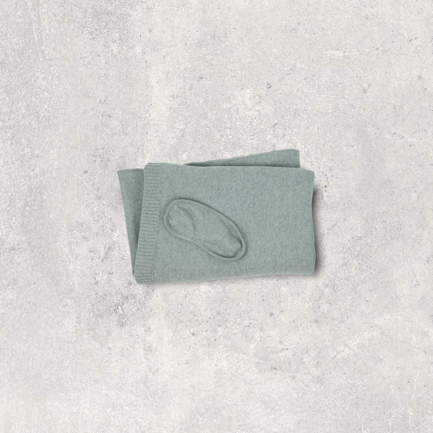 Words Travel Organic Cotton Travel Blanket and Eye Mask Set - Lt Grey Mel/Yellow