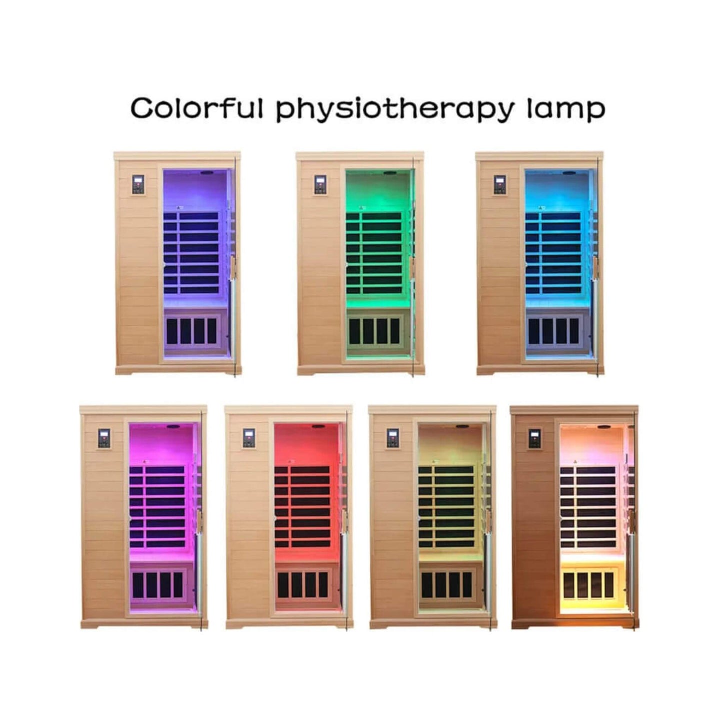 Thermora Luxury 2-Person Hemlock Wood FAR Infrared Sauna Room W/ Glass Door, 1750W