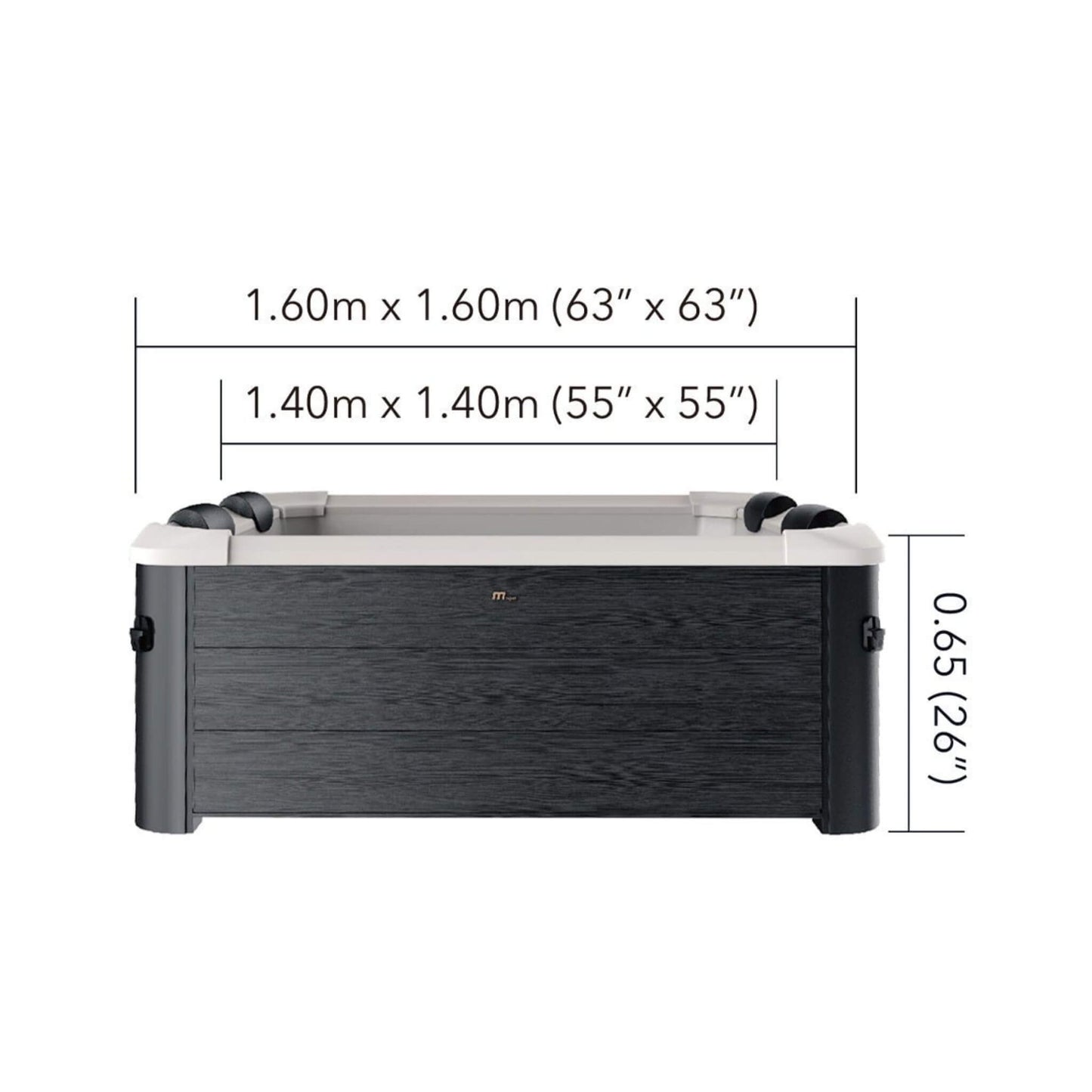 MSpa F-OS063W Oslo Supreme 6-Person 120 Jets Square Spa W/ LED Lights & Integrated App Control (SAK93516)