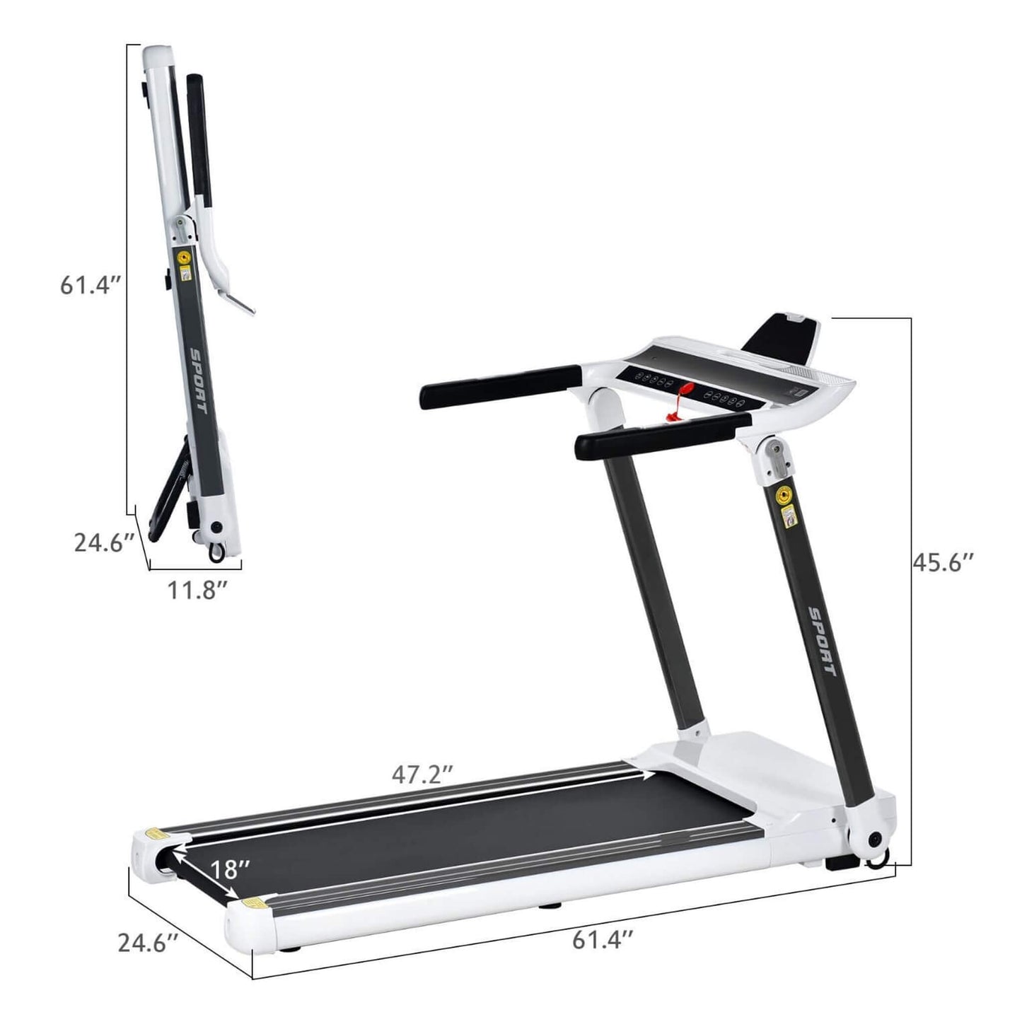Rovix Portable Compact Home Cardio Fitness Treadmill With 3.5HP Electric Motor & Bluetooth Speakers