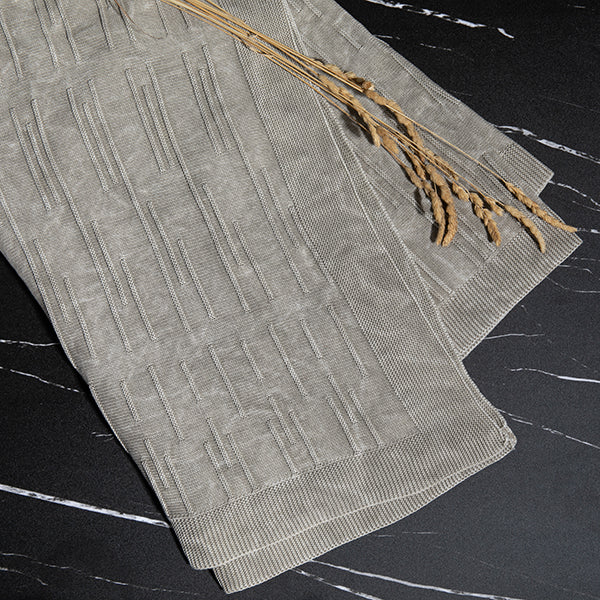 Washed Lines Cotton Knit Throw Blanket