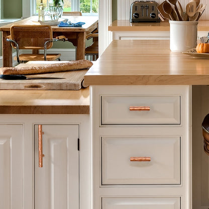 Akicon Hammered Copper Kitchen Cabinet Handles 100% Solid Brass Drawer Pulls