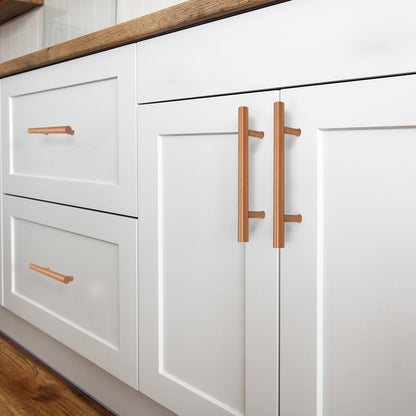 Akicon Copper Kitchen Cabinet Handles 100% Solid Brass Drawer Pulls