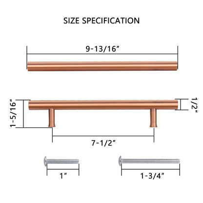 Akicon Copper Kitchen Cabinet Handles 100% Solid Brass Drawer Pulls