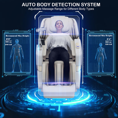 KoziSense KZ-313 New Heated Jade Stone Massage Chair (White)