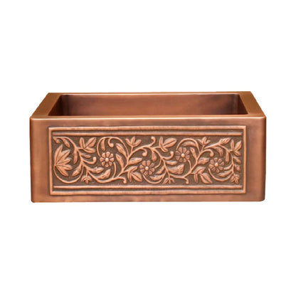 Akicon Single Bowl Farmhouse Apron Copper Kitchen Sink - AKS502-C