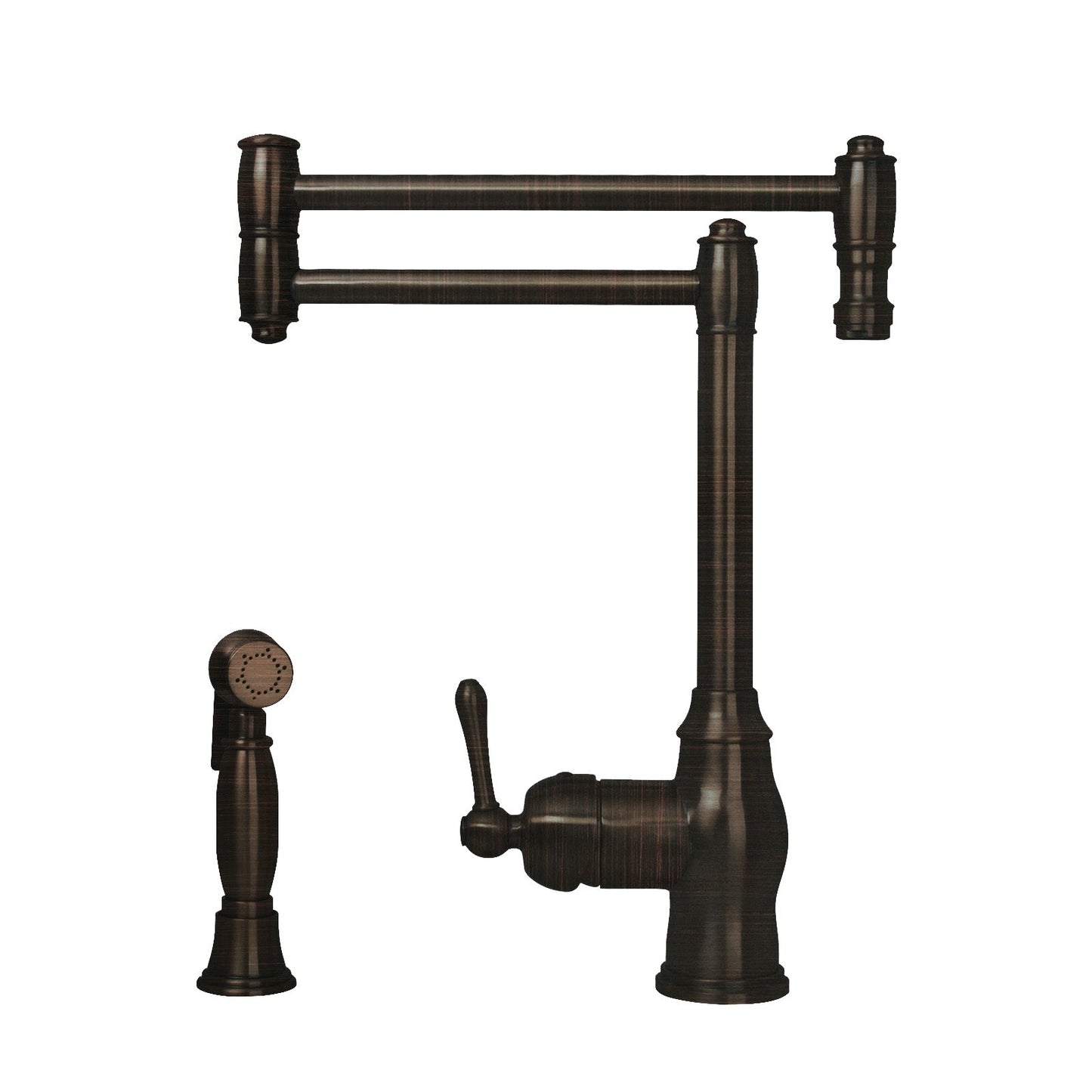 One-Handle Copper Pot Filler Kitchen Faucet with Side Sprayer - AK96918P1