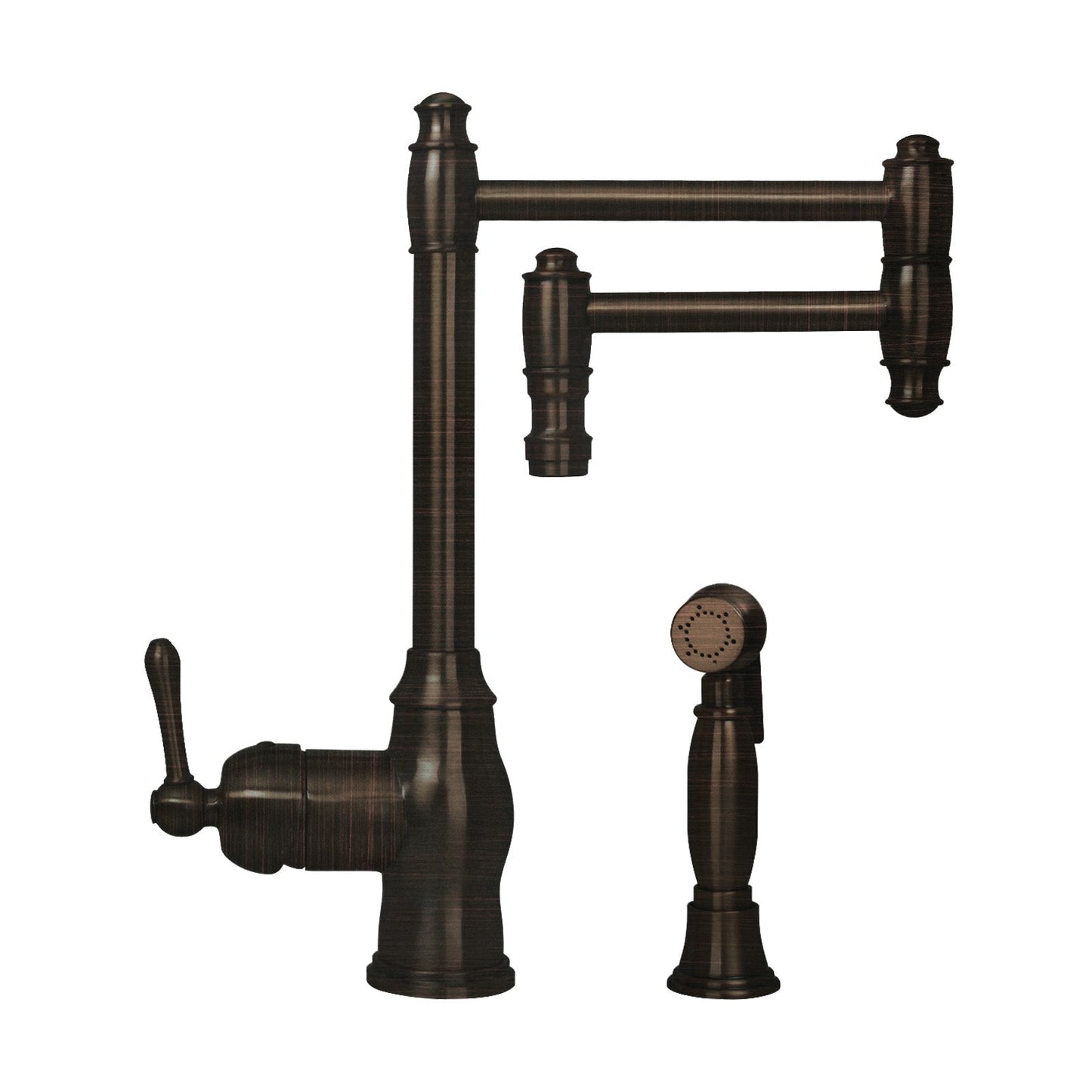 One-Handle Copper Pot Filler Kitchen Faucet with Side Sprayer - AK96918P2