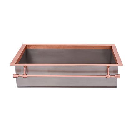 Akicon Equal Bowl Farmhouse Copper Kitchen Sink - AKS506-C