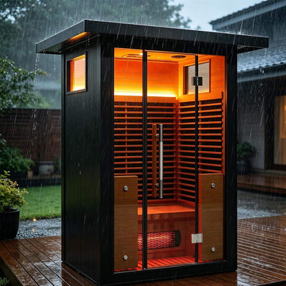 Thermora Lugano 2-Person Outdoor Full-Spectrum Infrared Sauna With Aluminum Alloy Exterior & WiFi