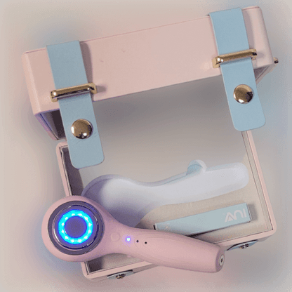 IUV Sonic Micro-current LED Red/Blue Silicone Thermo Cleansing Brush with Gift Box