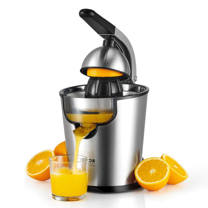 VEVOR Electric Citrus Juicer Orange Juice Squeezer with Two Size Juicing Cones 300W Stainless Steel Orange Juice Maker with Soft Grip Handle For Oranges Grapefruits Lemons and Other Citrus Fruits