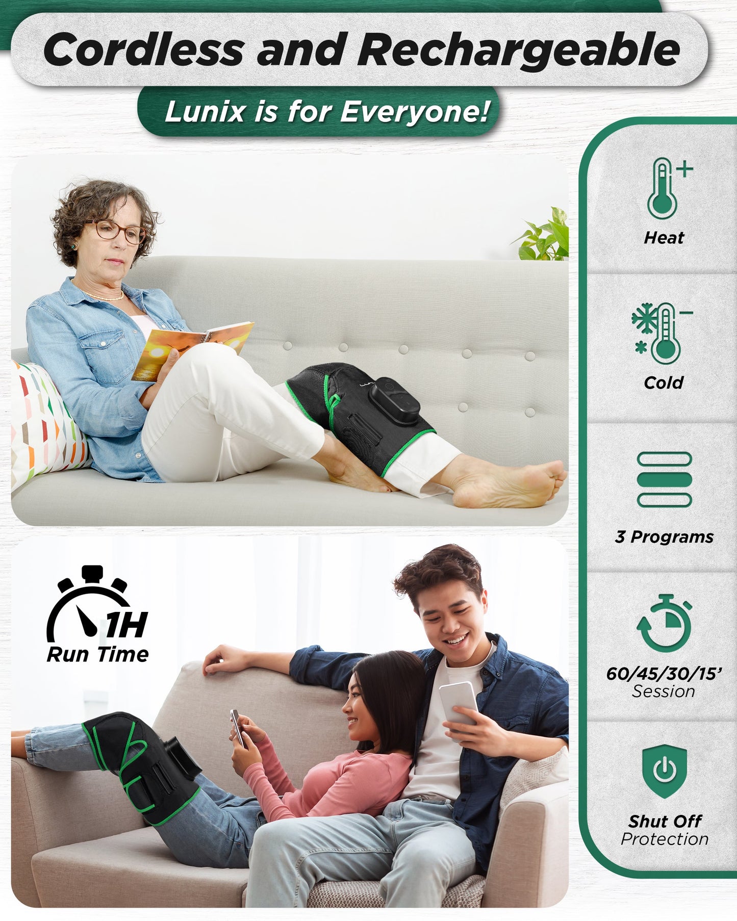 LX4 KNEE COMPRESSION MASSAGER GREEN