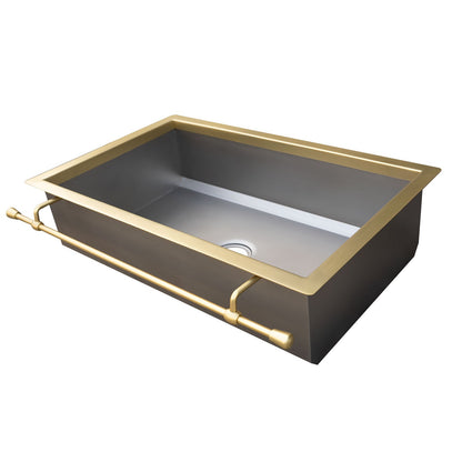 Akicon Equal Bowl Farmhouse Copper Kitchen Sink - AKS506-C