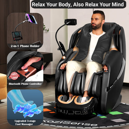 KoziSense 2026 Upgraded A18 3D SL-track Massage Chair - (All Black)