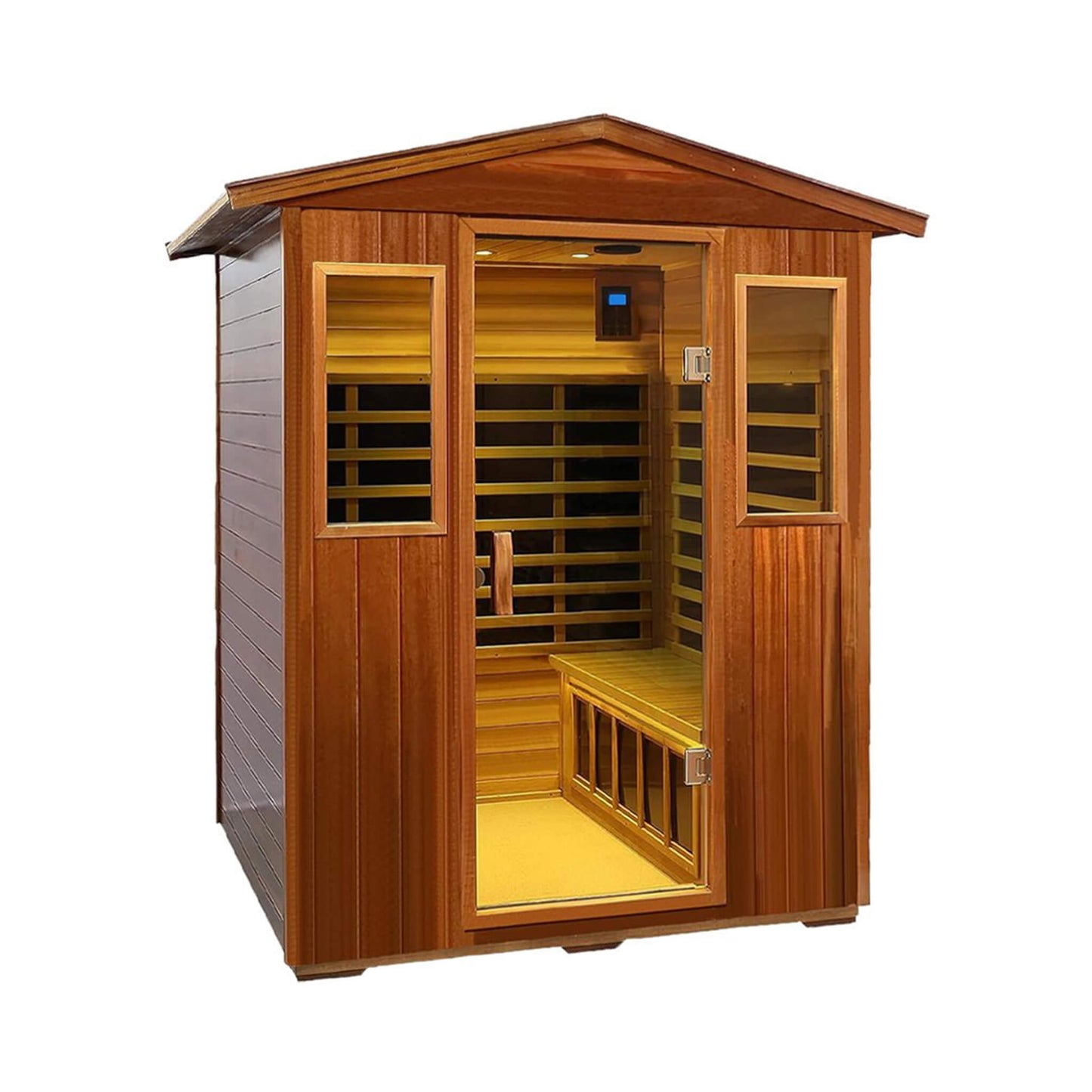 Thermora Premium 4-Person Luxury Low EMF Outdoor FAR Infrared Home Sauna With Bluetooth Audio, 2050W