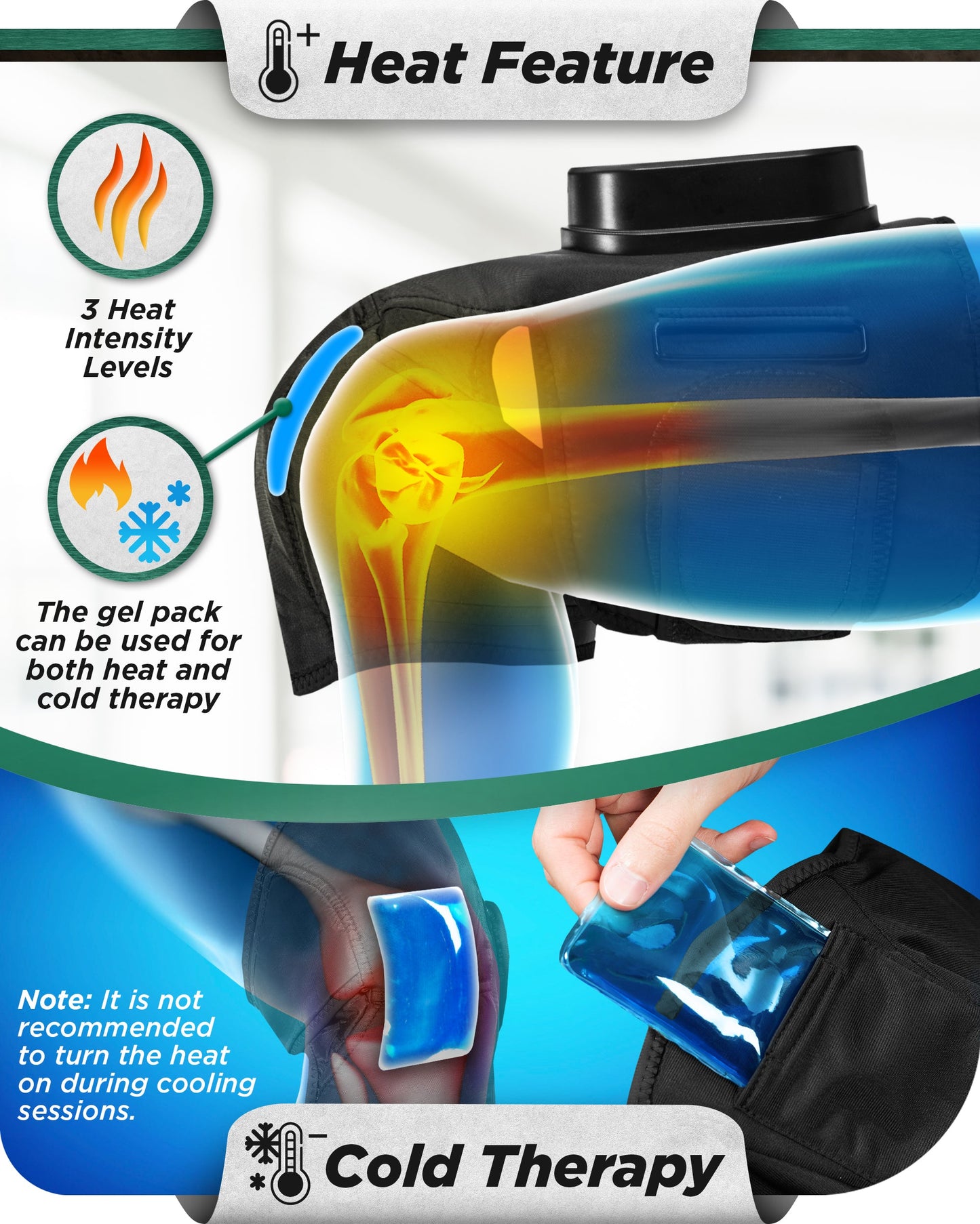 LX4 KNEE COMPRESSION MASSAGER BLACK