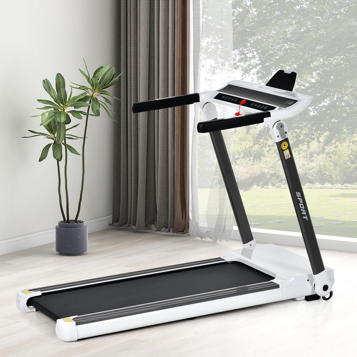 Rovix Portable Compact Home Cardio Fitness Treadmill With 3.5HP Electric Motor & Bluetooth Speakers