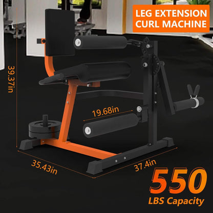 Rovix 550LBS Adjustable Lower Body Leg Extension And Curl Machine