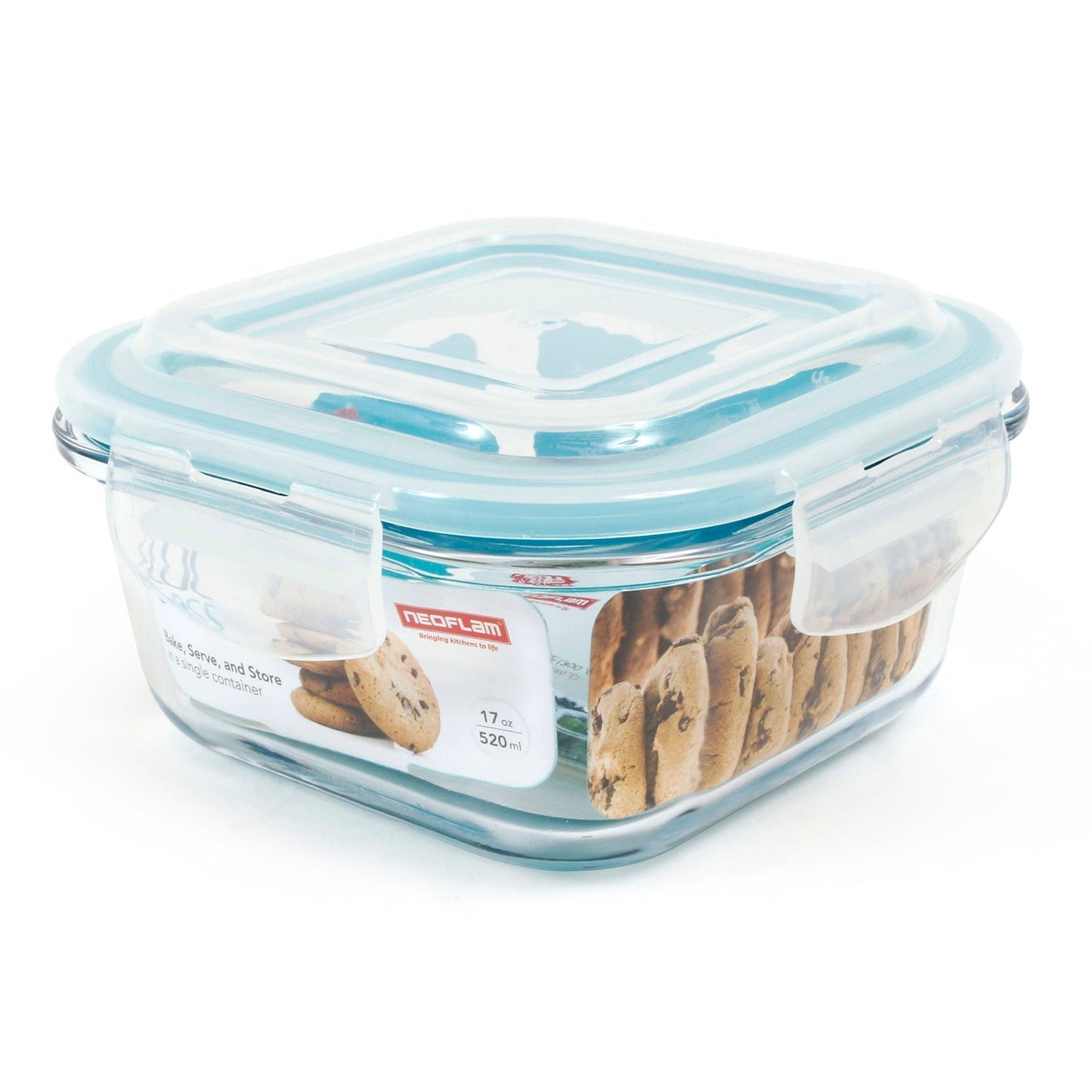 Cloc Glass Square Food Storage
