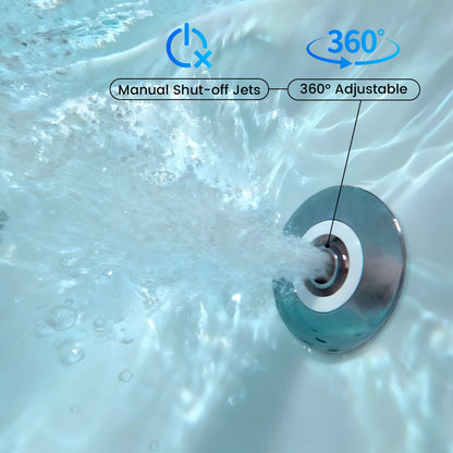 Alora Serenity 59-Inch 2-Person Acrylic Corner Whirlpool 16-Jet Hydro Massage Bathtub With Heater Rainbow Light (SAK70512)