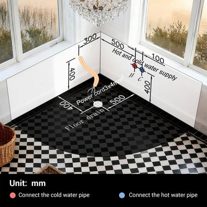 Alora Serenity 59-Inch 2-Person Acrylic Corner Whirlpool 16-Jet Hydro Massage Bathtub With Heater Rainbow Light (SAK70512)