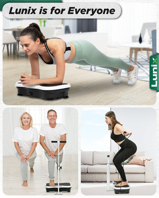 LX18 Vibration Plate With Handlebar White