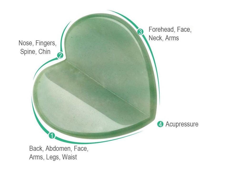 Jade Heart Facial Gua Sha Scraping Massage Tool