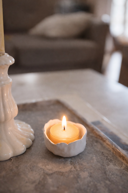 100% Pure Beeswax Tea light candles with hemp wicks | Set of 10