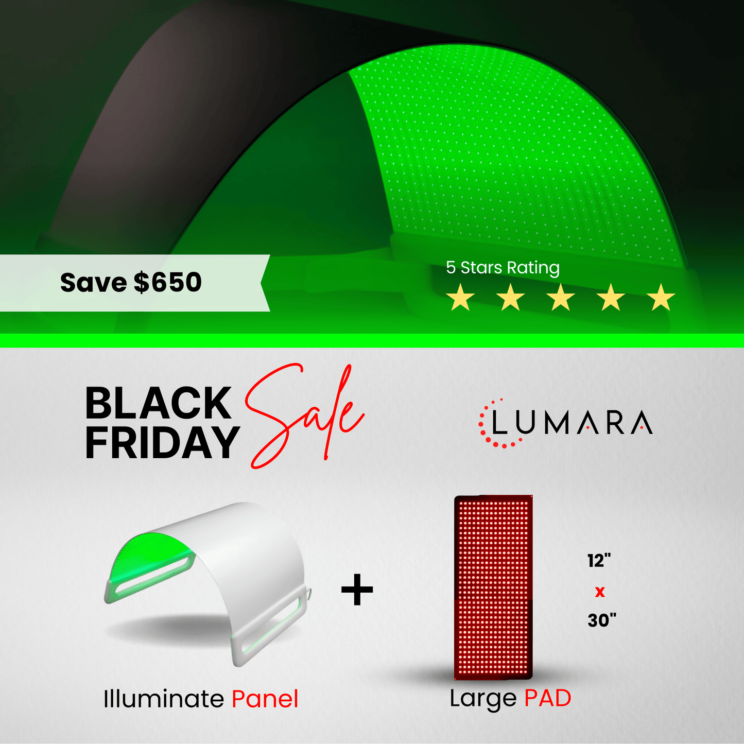 Medical Grade Green Light Therapy Panel - 525nm - Illuminate