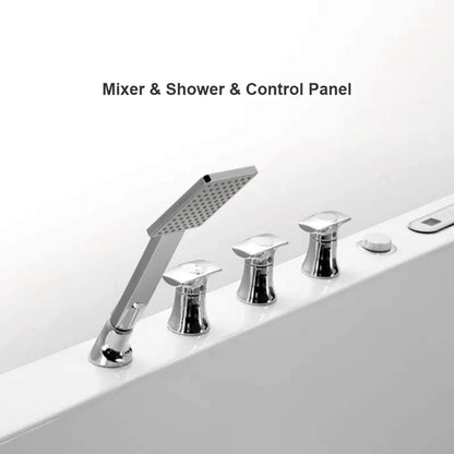 Alora Solstice 71-Inch Luxury 2-Person Acrylic Whirlpool Tub With LED Lights Jets And Faucet (SAK91752)