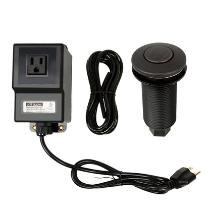 Single Outlet Copper Garbage Disposal Kitchen Air Switch Kit - AK79001A-C