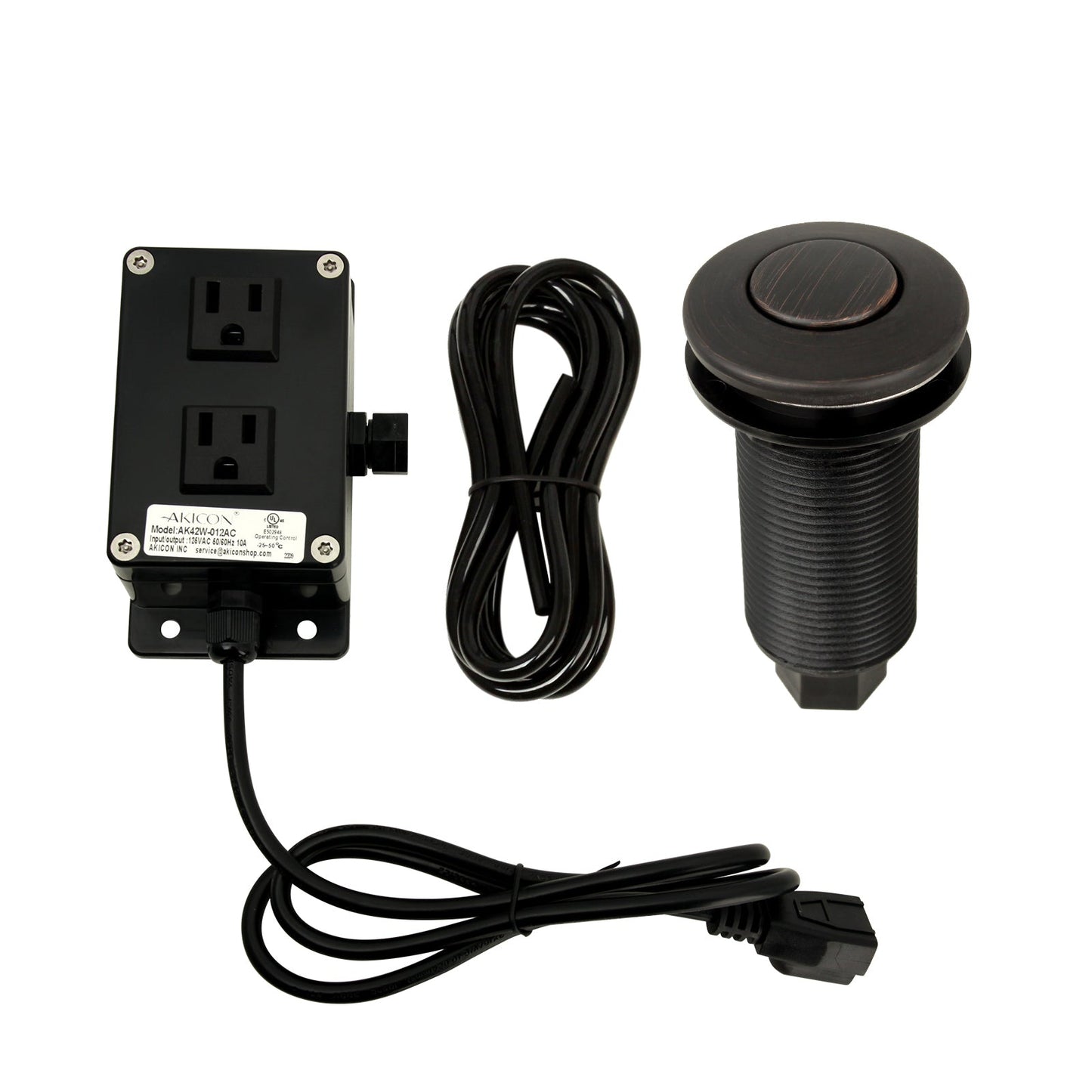 Dual Outlet Copper Garbage Disposal Kitchen Air Switch Kit - AK79001B-C