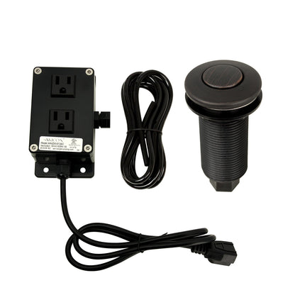 Dual Outlet Copper Garbage Disposal Kitchen Air Switch Kit - AK79001B-C