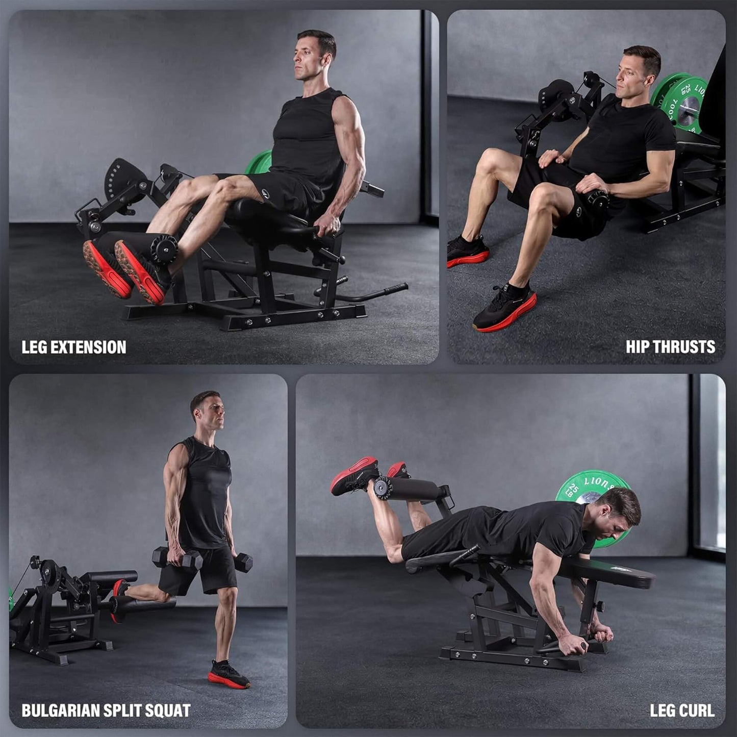 Rovix 800LBS Adjustable Lower Body Leg Extension And Curl Machine