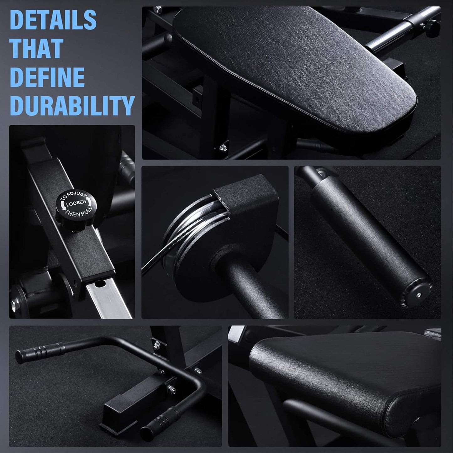 Rovix 800LBS Adjustable Lower Body Leg Extension And Curl Machine