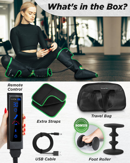 LX1 FOOT AND CALF COMPRESSION MASSAGER GREEN