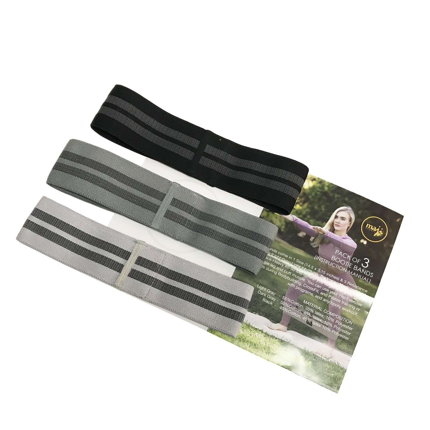 Pack of Three Booty Bands - One Size 3 Weights