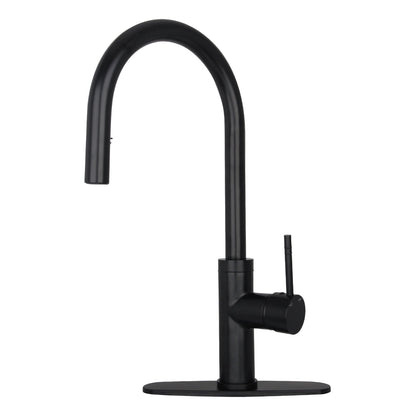 Copper Pull Out Kitchen Faucet with Deck Plate, Single Level Solid Brass Kitchen Sink Faucets with Pull Down Sprayer-AK96416C