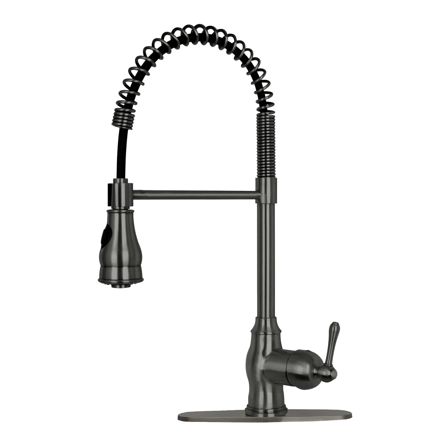 Copper Pre-Rinse Spring Kitchen Faucet, Single Level Solid Brass Kitchen Sink Faucets with Pull Down Sprayer - AK96518C