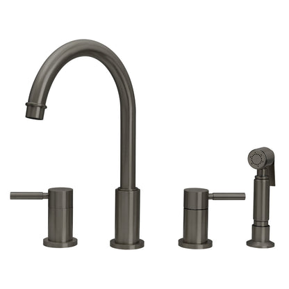 Two-Handles Copper Widespread Kitchen Faucet with Side Sprayer - AK96866