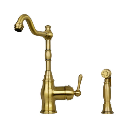 One-Handle Copper Widespread Kitchen Faucet with Side Sprayer - AK96918C